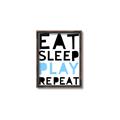 Picture of Eat Sleep Play Repeat Blue _GroupedProduct_Rectangle_Portrait_Mini_ _GroupedProduct_Rectangle_Portrait_Canvas_Framed_
