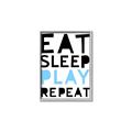 Picture of Eat Sleep Play Repeat Blue _GroupedProduct_Rectangle_Portrait_Mini_ _GroupedProduct_Rectangle_Portrait_Canvas_Framed_
