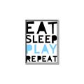Picture of Eat Sleep Play Repeat Blue _GroupedProduct_Rectangle_Portrait_Mini_ _GroupedProduct_Rectangle_Portrait_Canvas_Framed_