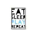 Picture of Eat Sleep Play Repeat Blue _GroupedProduct_Rectangle_Portrait_Mini_ _GroupedProduct_Rectangle_Portrait_Canvas_Framed_