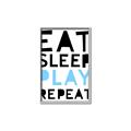 Picture of Eat Sleep Play Repeat Blue _GroupedProduct_Rectangle_Portrait_Mini_ _GroupedProduct_Rectangle_Portrait_Canvas_Framed_