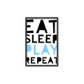 Picture of Eat Sleep Play Repeat Blue _GroupedProduct_Rectangle_Portrait_Mini_ _GroupedProduct_Rectangle_Portrait_Canvas_Framed_