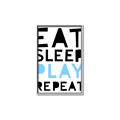 Picture of Eat Sleep Play Repeat Blue _GroupedProduct_Rectangle_Portrait_Mini_ _GroupedProduct_Rectangle_Portrait_Canvas_Framed_