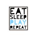 Picture of Eat Sleep Play Repeat Blue _GroupedProduct_Rectangle_Portrait_Mini_ _GroupedProduct_Rectangle_Portrait_Canvas_Framed_