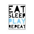 Picture of Eat Sleep Play Repeat Blue _GroupedProduct_Rectangle_Portrait_Mini_ _GroupedProduct_Rectangle_Portrait_Canvas_Framed_