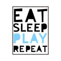 Picture of Eat Sleep Play Repeat Blue _GroupedProduct_Rectangle_Portrait_Mini_ _GroupedProduct_Rectangle_Portrait_Canvas_Framed_