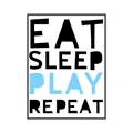 Picture of Eat Sleep Play Repeat Blue _GroupedProduct_Rectangle_Portrait_Mini_ _GroupedProduct_Rectangle_Portrait_Canvas_Framed_