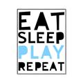 Picture of Eat Sleep Play Repeat Blue _GroupedProduct_Rectangle_Portrait_Mini_ _GroupedProduct_Rectangle_Portrait_Canvas_Framed_