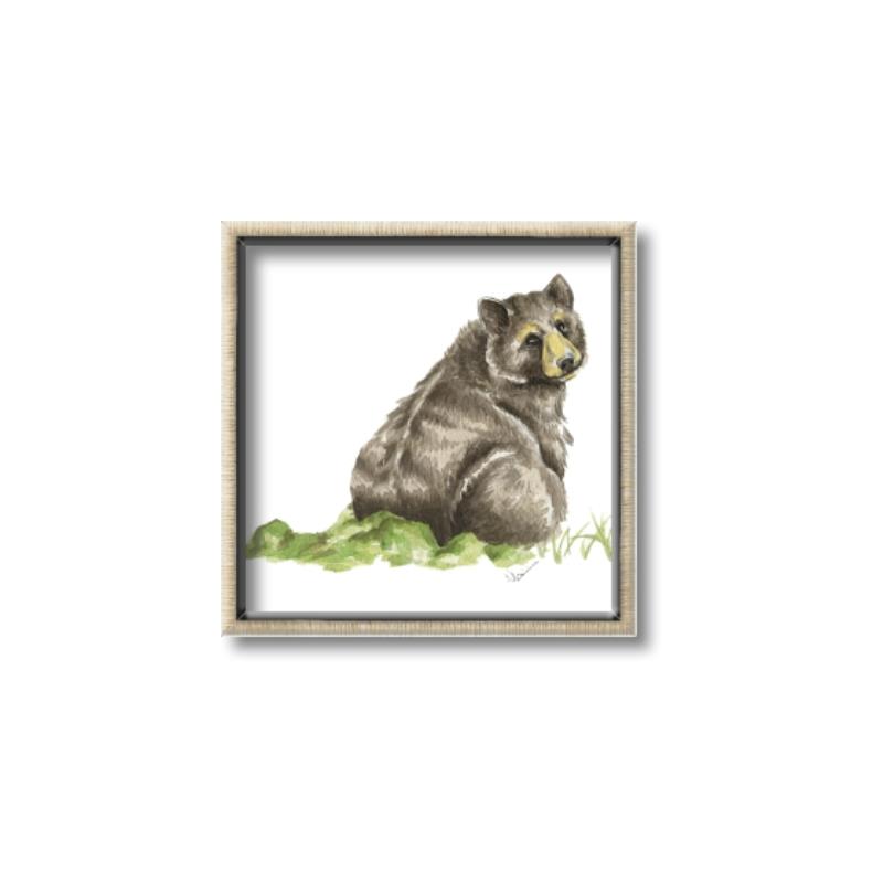 Picture of Bear in grass _GroupedProduct_Square_Mini_ _GroupedProduct_Square_Canvas_Framed_