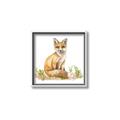 Picture of Fox in grass _GroupedProduct_Square_Mini_ _GroupedProduct_Square_Canvas_Framed_