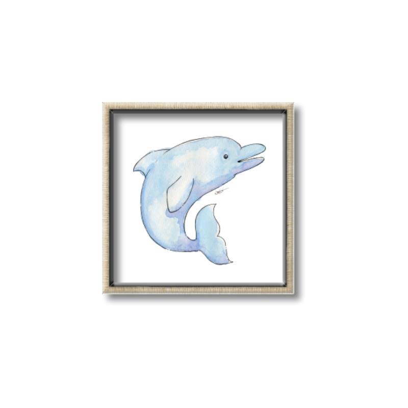 Picture of Blue Dolphin _GroupedProduct_Square_Mini_ _GroupedProduct_Square_Canvas_Framed_