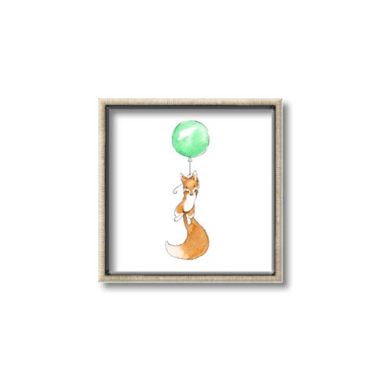 Picture of Balloon Fox _GroupedProduct_Square_Mini_ _GroupedProduct_Square_Canvas_Framed_