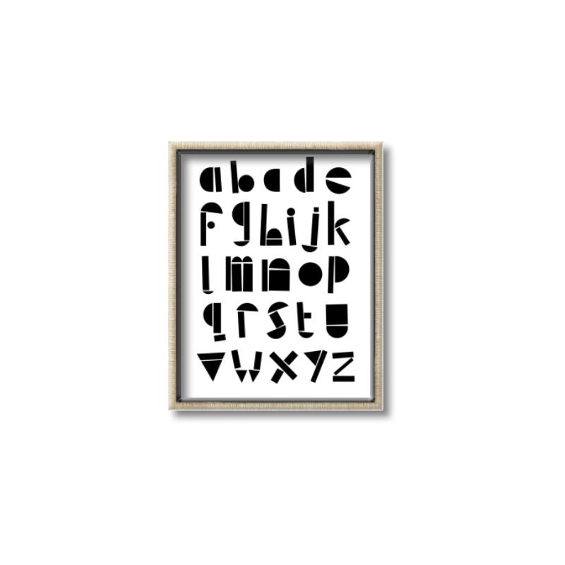 Picture of Black Letter Alphabet _GroupedProduct_Rectangle_Portrait_Mini_ _GroupedProduct_Rectangle_Portrait_Canvas_Framed_