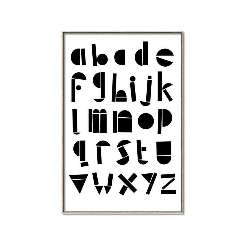 Picture of Black Letter Alphabet _GroupedProduct_Rectangle_Portrait_Mini_ _GroupedProduct_Rectangle_Portrait_Canvas_Framed_