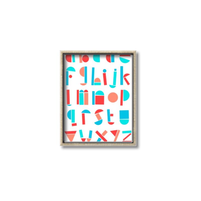 Picture of Multi Color Block Alphabet _GroupedProduct_Rectangle_Portrait_Mini_ _GroupedProduct_Rectangle_Portrait_Canvas_Framed_