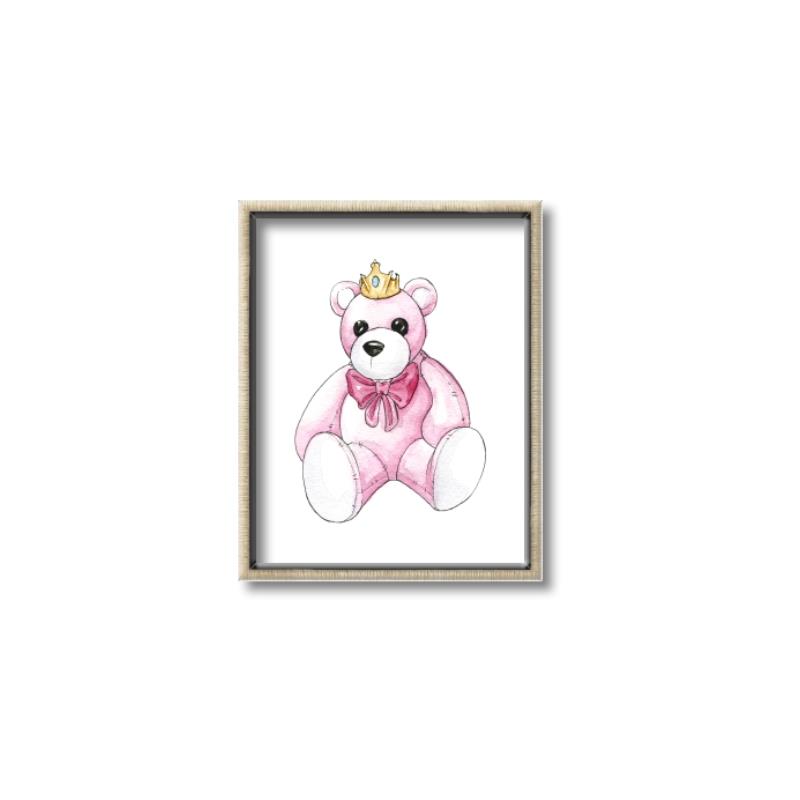 Picture of Pink Teddy _GroupedProduct_Rectangle_Portrait_Mini_ _GroupedProduct_Rectangle_Portrait_Canvas_Framed_