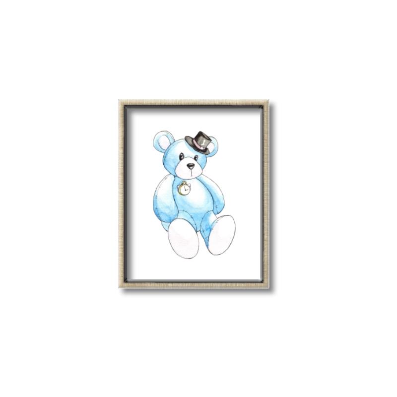 Picture of Blue Teddy _GroupedProduct_Rectangle_Portrait_Mini_ _GroupedProduct_Rectangle_Portrait_Canvas_Framed_