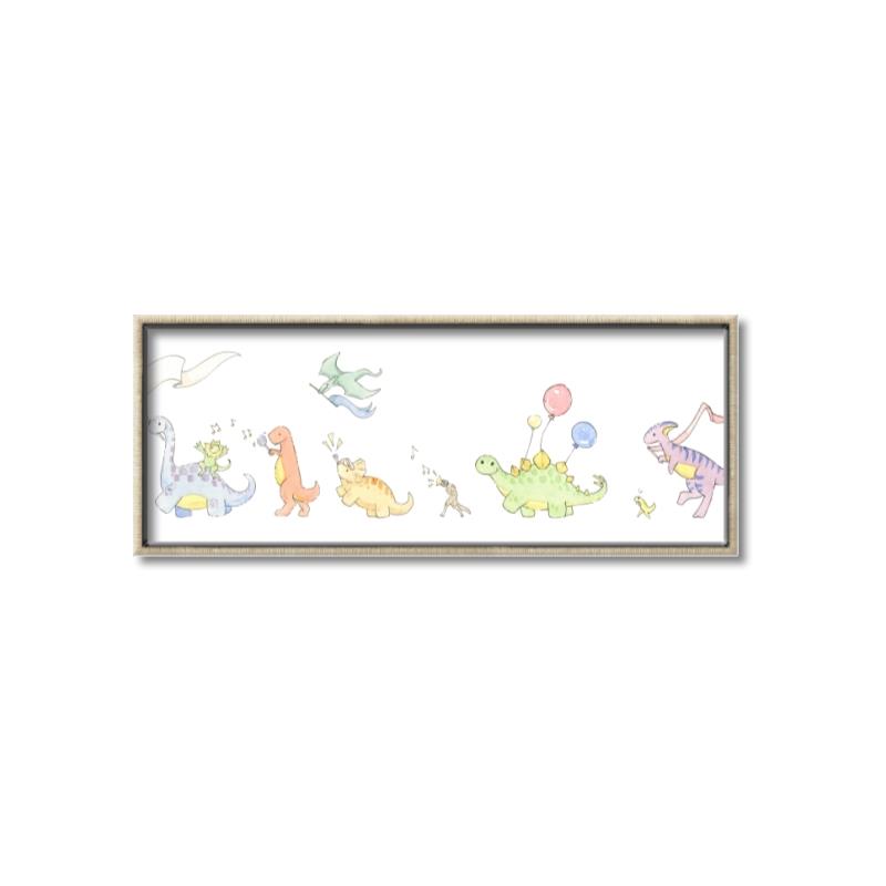 Picture of Dino Parade Full _GroupedProduct_Panel_Landscape_Mini_ _GroupedProduct_Panel_Landscape_Canvas_Framed_