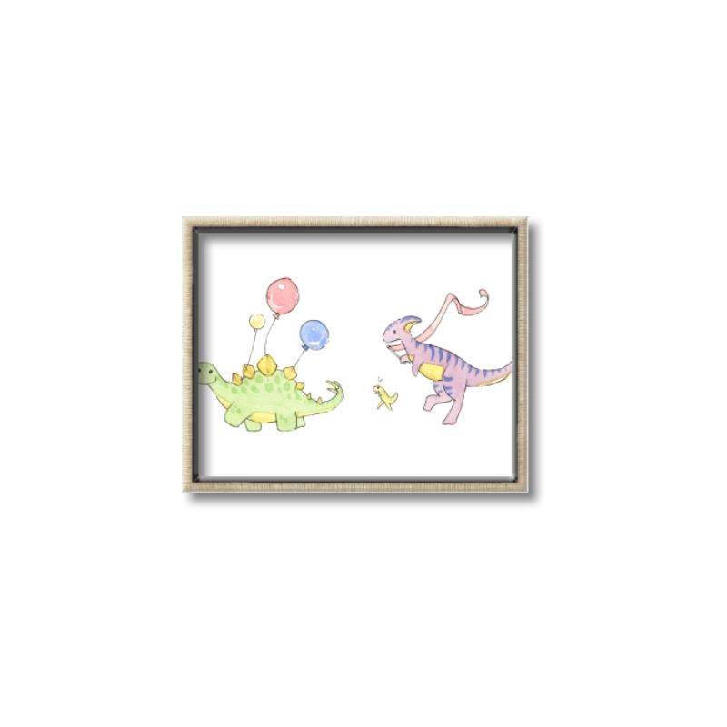 Picture of Dino Parade II _GroupedProduct_Rectangle_Landscape_Mini_ _GroupedProduct_Rectangle_Landscape_Canvas_Framed_
