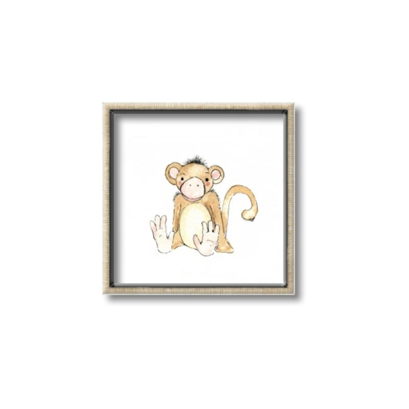Picture of Baby Monkey _GroupedProduct_Square_Mini_ _GroupedProduct_Square_Canvas_Framed_