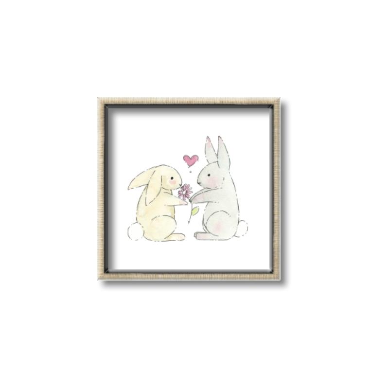 Picture of Playful Bunnies _GroupedProduct_Square_Mini_ _GroupedProduct_Square_Canvas_Framed_