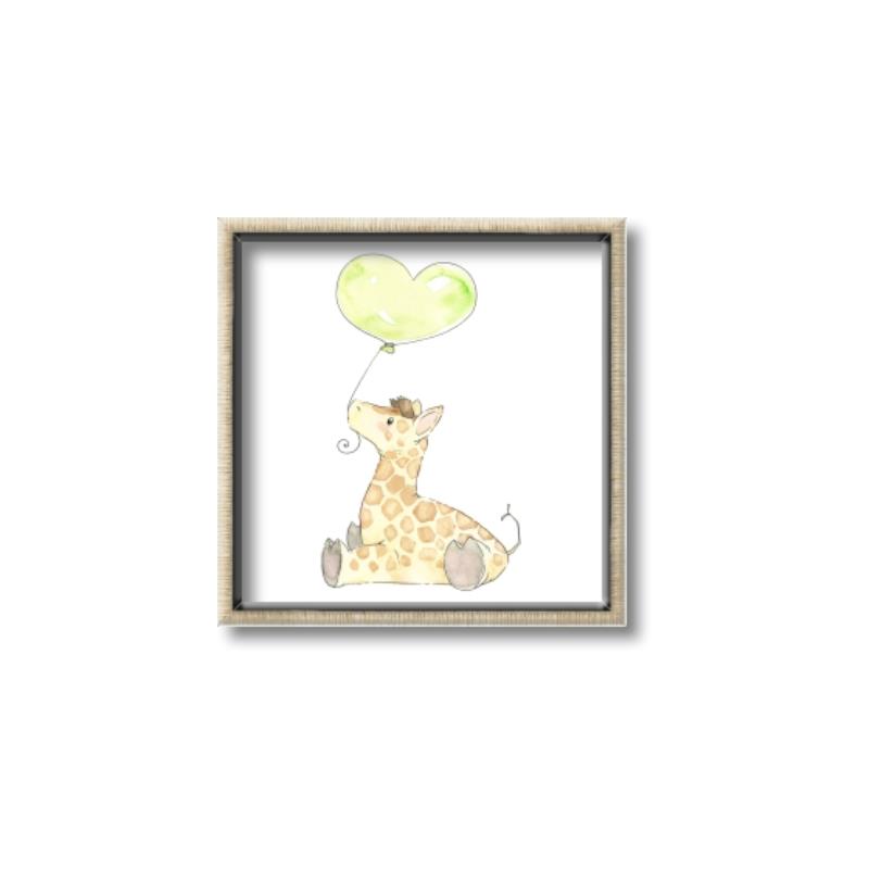 Picture of Heart Balloon Giraffe _GroupedProduct_Square_Mini_ _GroupedProduct_Square_Canvas_Framed_