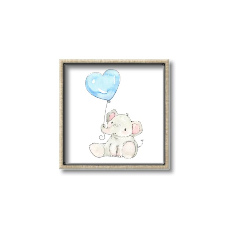 Picture of Heart Balloon Elephant _GroupedProduct_Square_Mini_ _GroupedProduct_Square_Canvas_Framed_