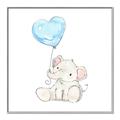 Picture of Heart Balloon Elephant _GroupedProduct_Square_Mini_ _GroupedProduct_Square_Canvas_Framed_