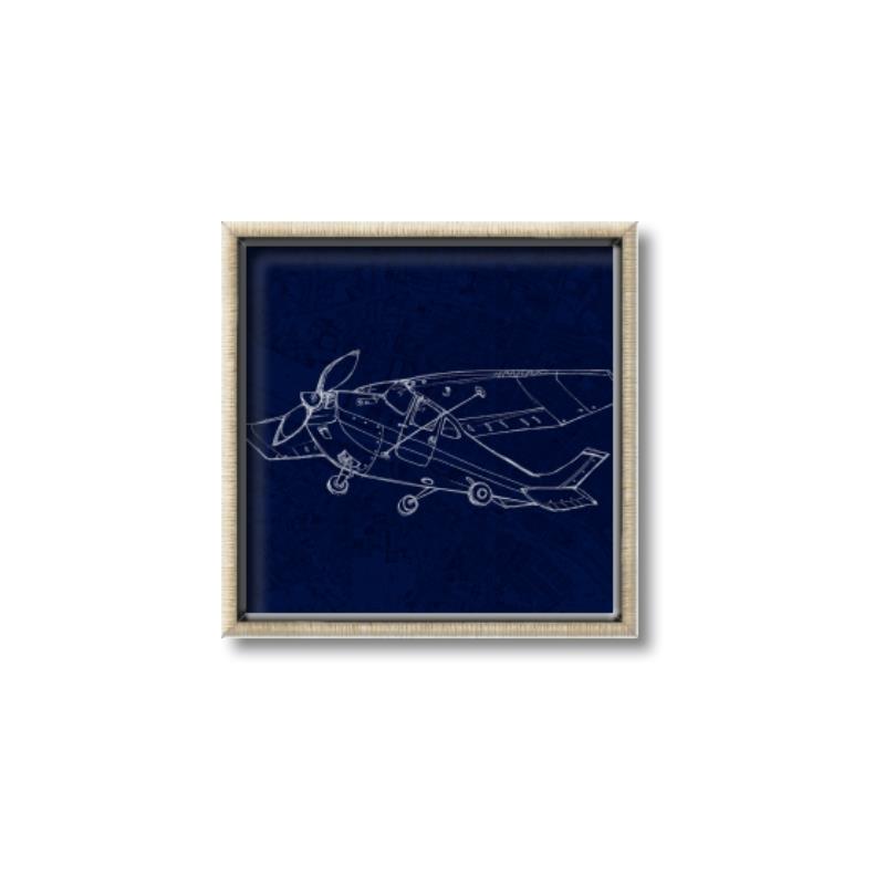 Picture of Airplane Navy II _GroupedProduct_Square_Mini_ _GroupedProduct_Square_Canvas_Framed_