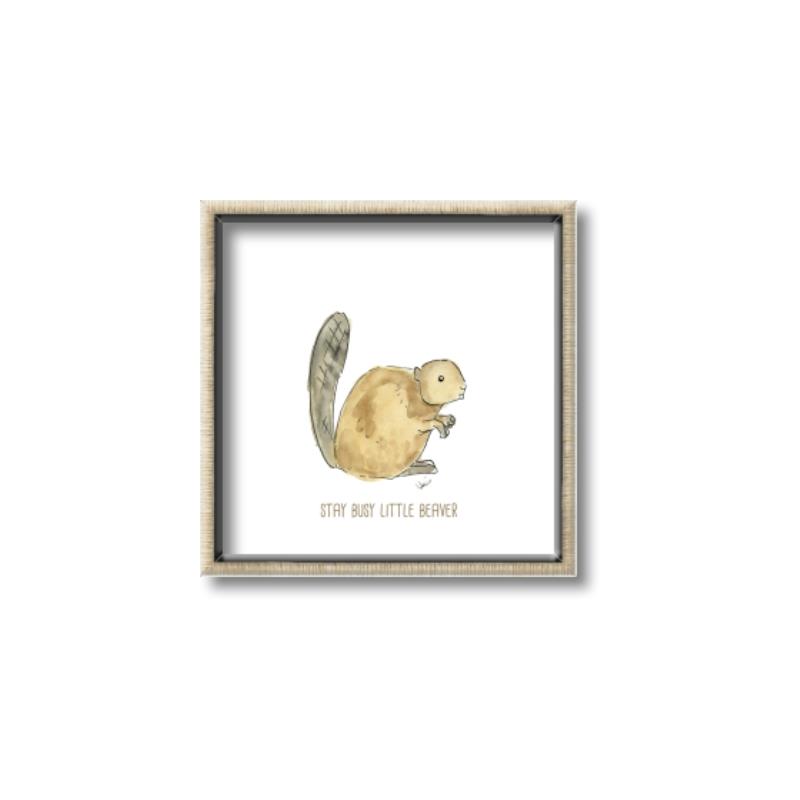 Picture of Stay Busy Beaver _GroupedProduct_Square_Mini_ _GroupedProduct_Square_Canvas_Framed_