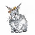 Picture of Baby Grey Bunny _GroupedProduct_Square_Mini_ _GroupedProduct_Square_Unframed_Print_Only_