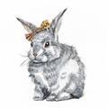 Picture of Baby Grey Bunny _GroupedProduct_Square_Mini_ _GroupedProduct_Square_Unframed_Print_Only_