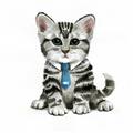 Picture of Fish Tie Kitty _GroupedProduct_Square_Mini_ _GroupedProduct_Square_Unframed_Print_Only_