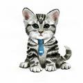 Picture of Fish Tie Kitty _GroupedProduct_Square_Mini_ _GroupedProduct_Square_Unframed_Print_Only_