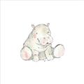 Picture of Baby Hippo _GroupedProduct_Square_Mini_ _GroupedProduct_Square_Unframed_Print_Only_