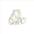 Picture of Baby Hippo _GroupedProduct_Square_Mini_ _GroupedProduct_Square_Unframed_Print_Only_