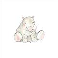 Picture of Baby Hippo _GroupedProduct_Square_Mini_ _GroupedProduct_Square_Unframed_Print_Only_