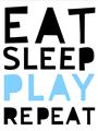 Picture of Eat Sleep Play Repeat Blue _GroupedProduct_Rectangle_Portrait_Mini_ _GroupedProduct_Rectangle_Portrait_Unframed_Print_Only_