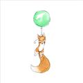 Picture of Balloon Fox _GroupedProduct_Square_Mini_ _GroupedProduct_Square_Unframed_Print_Only_