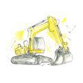 Picture of Construction Trucks I  _GroupedProduct_Square_Mini_ _GroupedProduct_Square_Unframed_Print_Only_