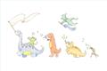 Picture of Dino Parade I _GroupedProduct_Rectangle_Landscape_Mini_ _GroupedProduct_Rectangle_Landscape_Unframed_Print_Only_