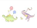 Picture of Dino Parade II _GroupedProduct_Rectangle_Landscape_Mini_ _GroupedProduct_Rectangle_Landscape_Unframed_Print_Only_