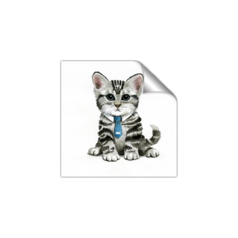 Picture of Fish Tie Kitty _GroupedProduct_Square_Mini_ _GroupedProduct_Square_Unframed_Print_Only_