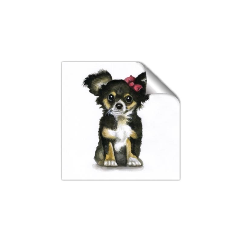 Picture of Pink Bow Chihuahua  _GroupedProduct_Square_Mini_ _GroupedProduct_Square_Unframed_Print_Only_
