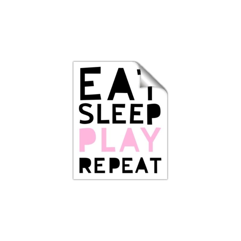 Picture of Eat Sleep Play Repeat Pink _GroupedProduct_Rectangle_Portrait_Mini_ _GroupedProduct_Rectangle_Portrait_Unframed_Print_Only_