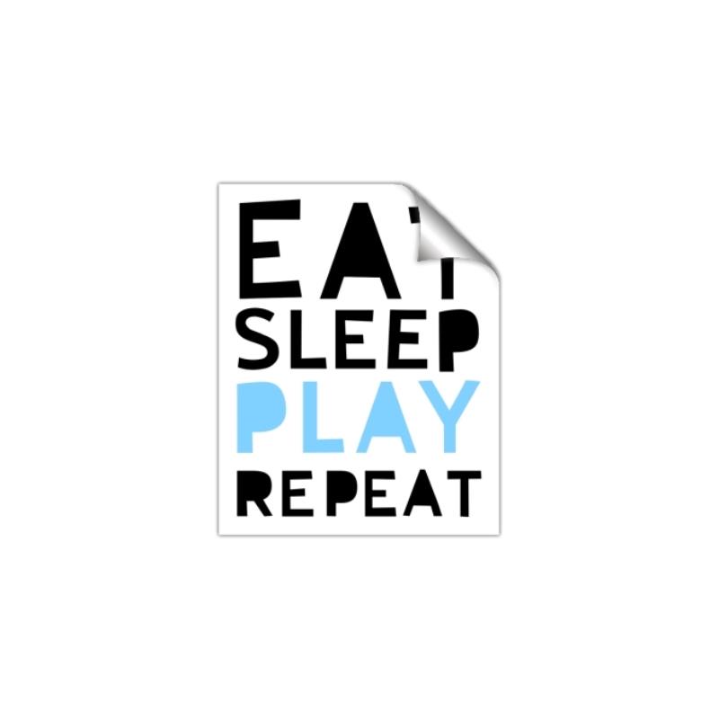 Picture of Eat Sleep Play Repeat Blue _GroupedProduct_Rectangle_Portrait_Mini_ _GroupedProduct_Rectangle_Portrait_Unframed_Print_Only_