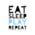 Picture of Eat Sleep Play Repeat Blue _GroupedProduct_Rectangle_Portrait_Mini_ _GroupedProduct_Rectangle_Portrait_Unframed_Print_Only_