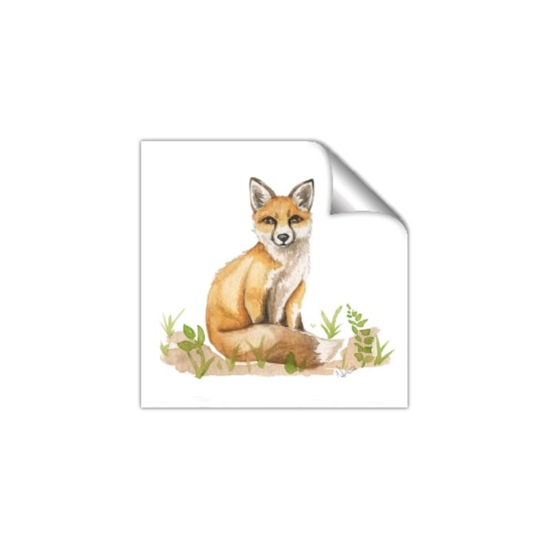 Picture of Fox in grass _GroupedProduct_Square_Mini_ _GroupedProduct_Square_Unframed_Print_Only_