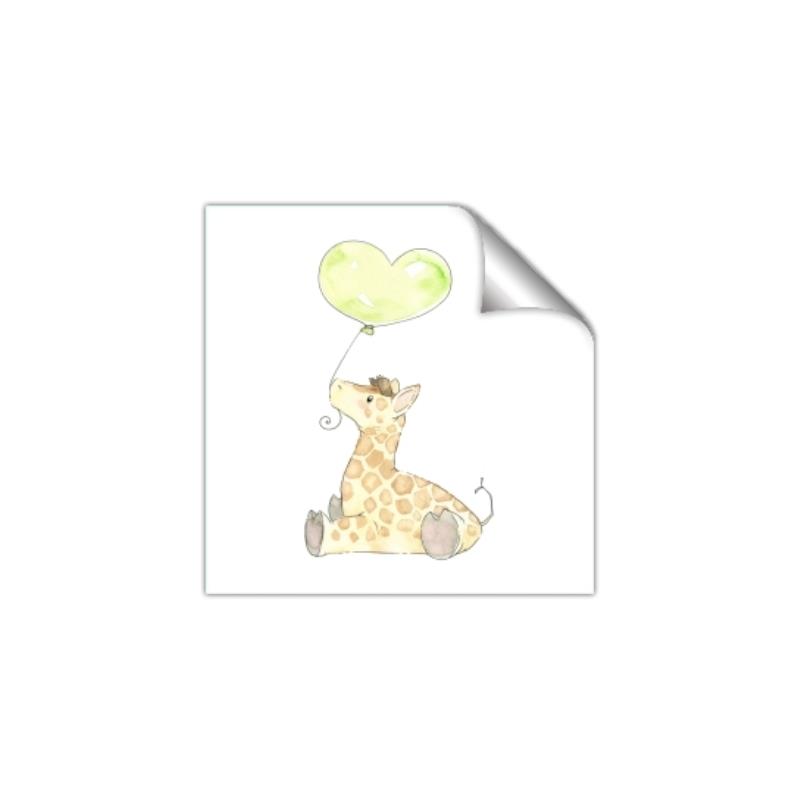Picture of Heart Balloon Giraffe _GroupedProduct_Square_Mini_ _GroupedProduct_Square_Unframed_Print_Only_