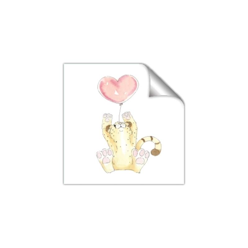 Picture of Heart Balloon Cheetah _GroupedProduct_Square_Mini_ _GroupedProduct_Square_Unframed_Print_Only_